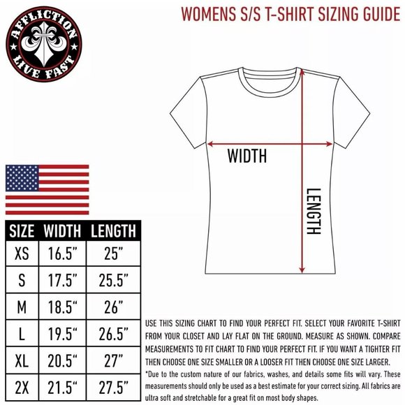 Archaic Affliction Women's T-Shirt DARLING Tattoo Biker Black - Picture 4 of 7